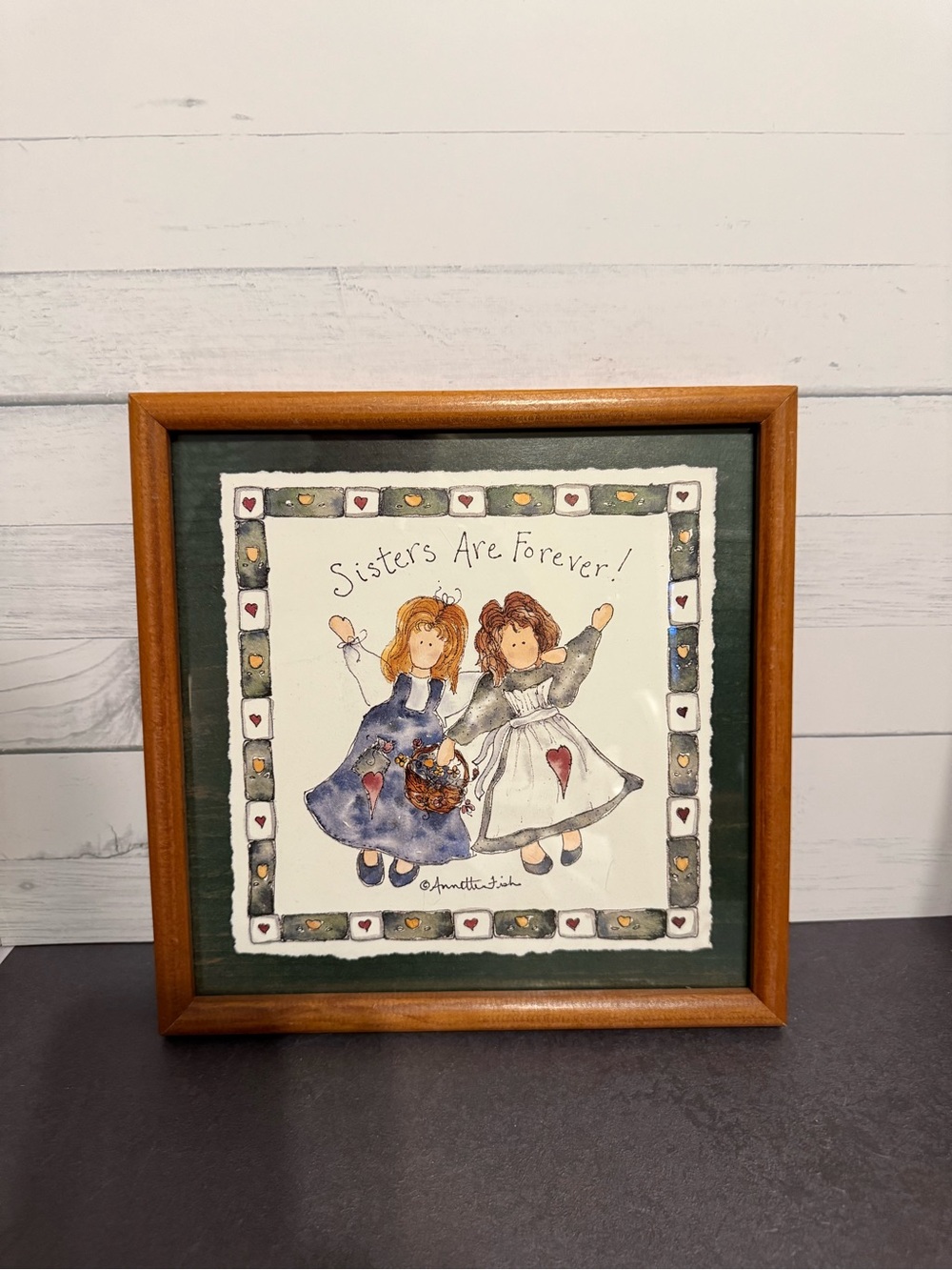 Sisters Are Forever Framed Wall Art - Green and Brown